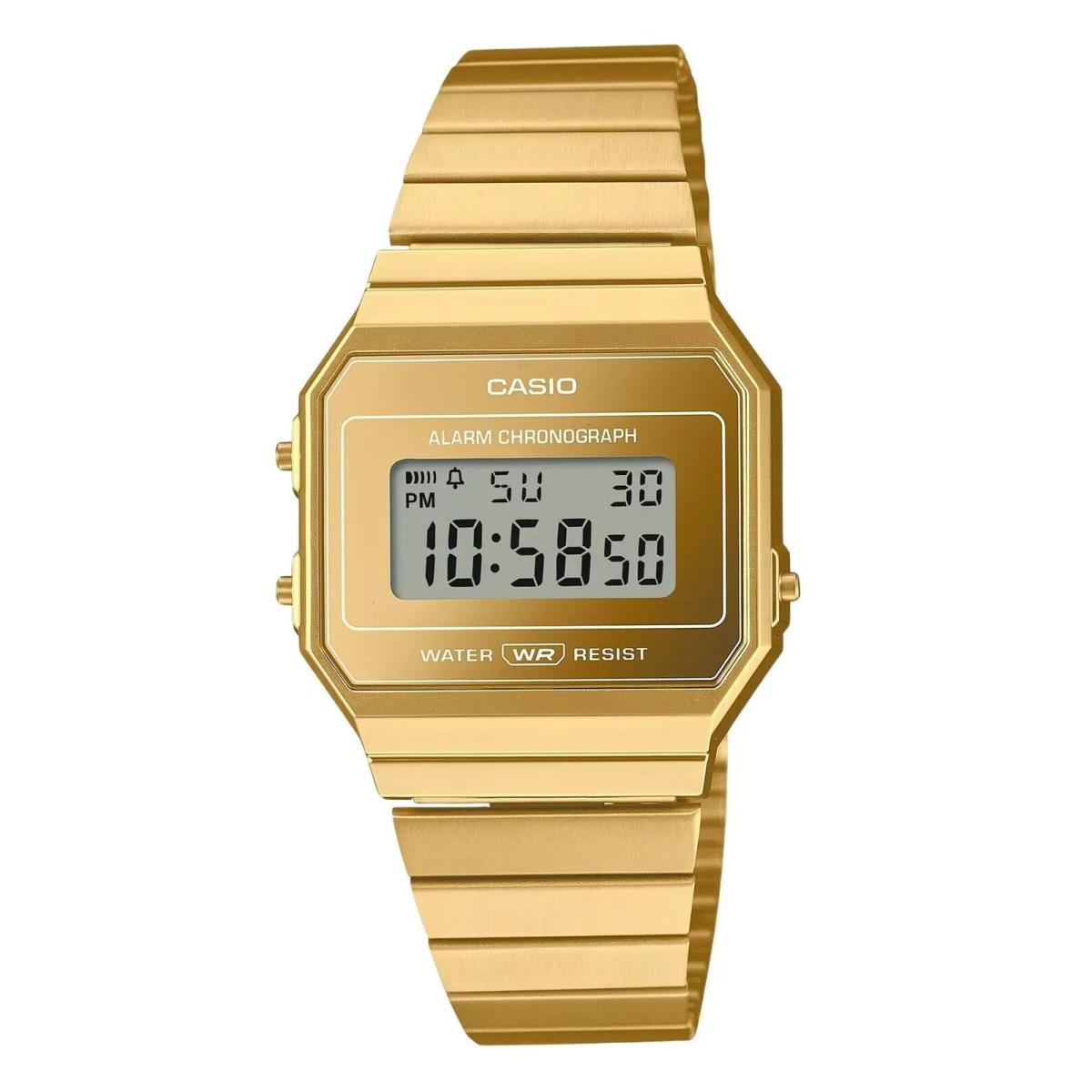 Casio Vintage Digital Gold Stainless Steel Quartz A700WEVG-9A Unisex Watch