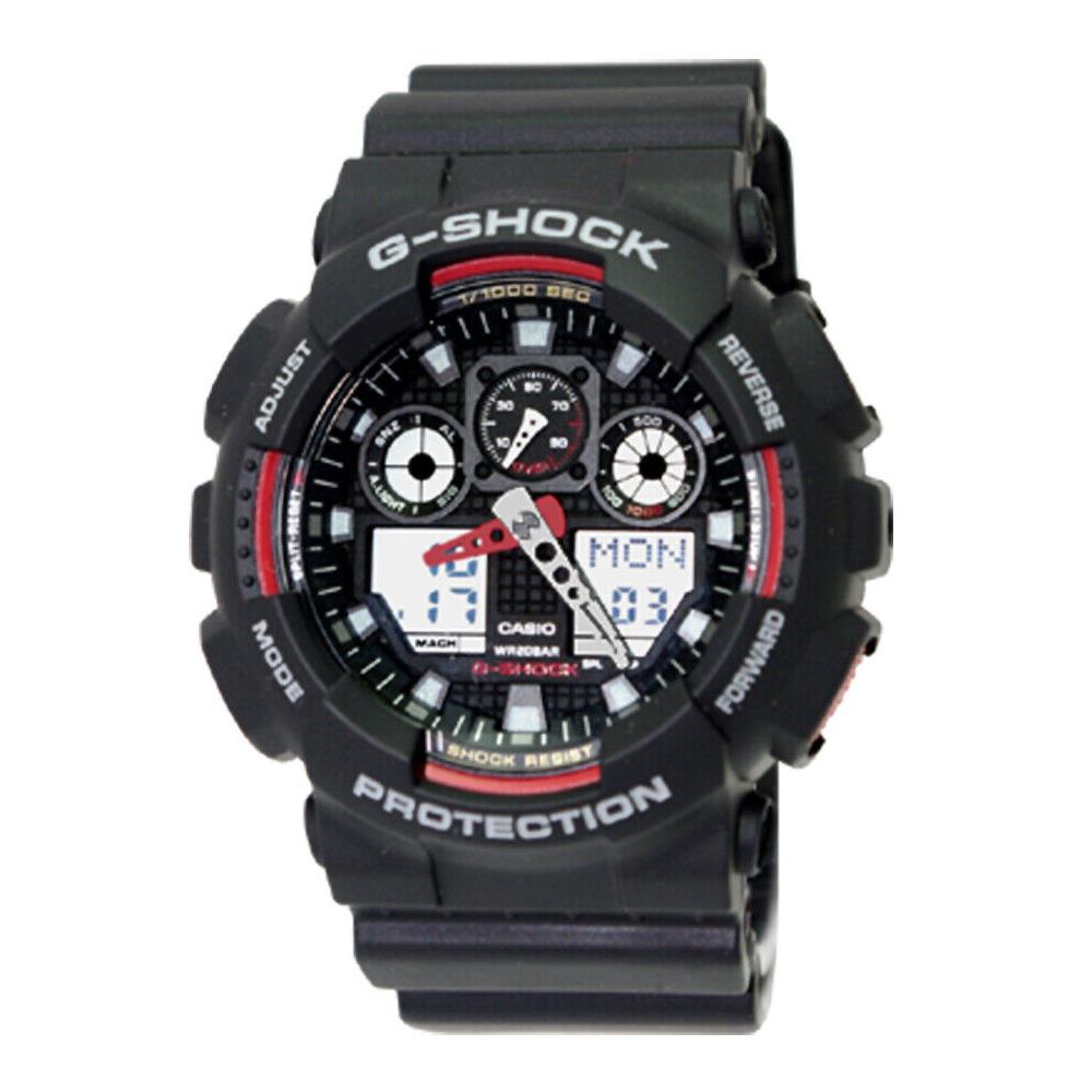 Casio GA100-1A4 G-shock X-large Red Black Ana/digi Men Watch