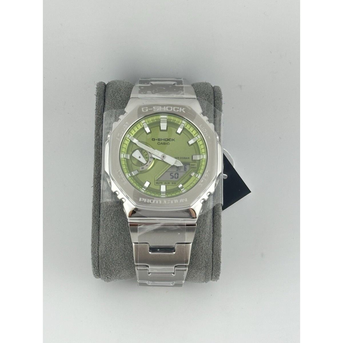 Casio G-shock GM2110D-3A Stainless Steel Green Dial Watch