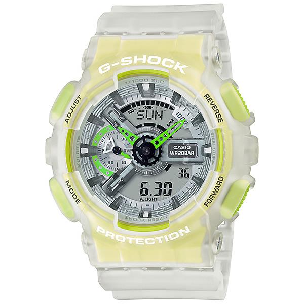 Casio G-shock Semi-transparent Fluorescent White and Yellow Analog GA-110LS-7A