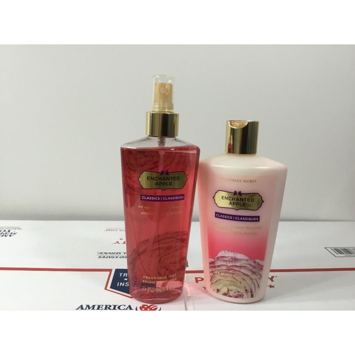 Victoria`s Secret Fragrance Body Mist Spray and Body Lotion Set - Pick 1 Enchanted Apple