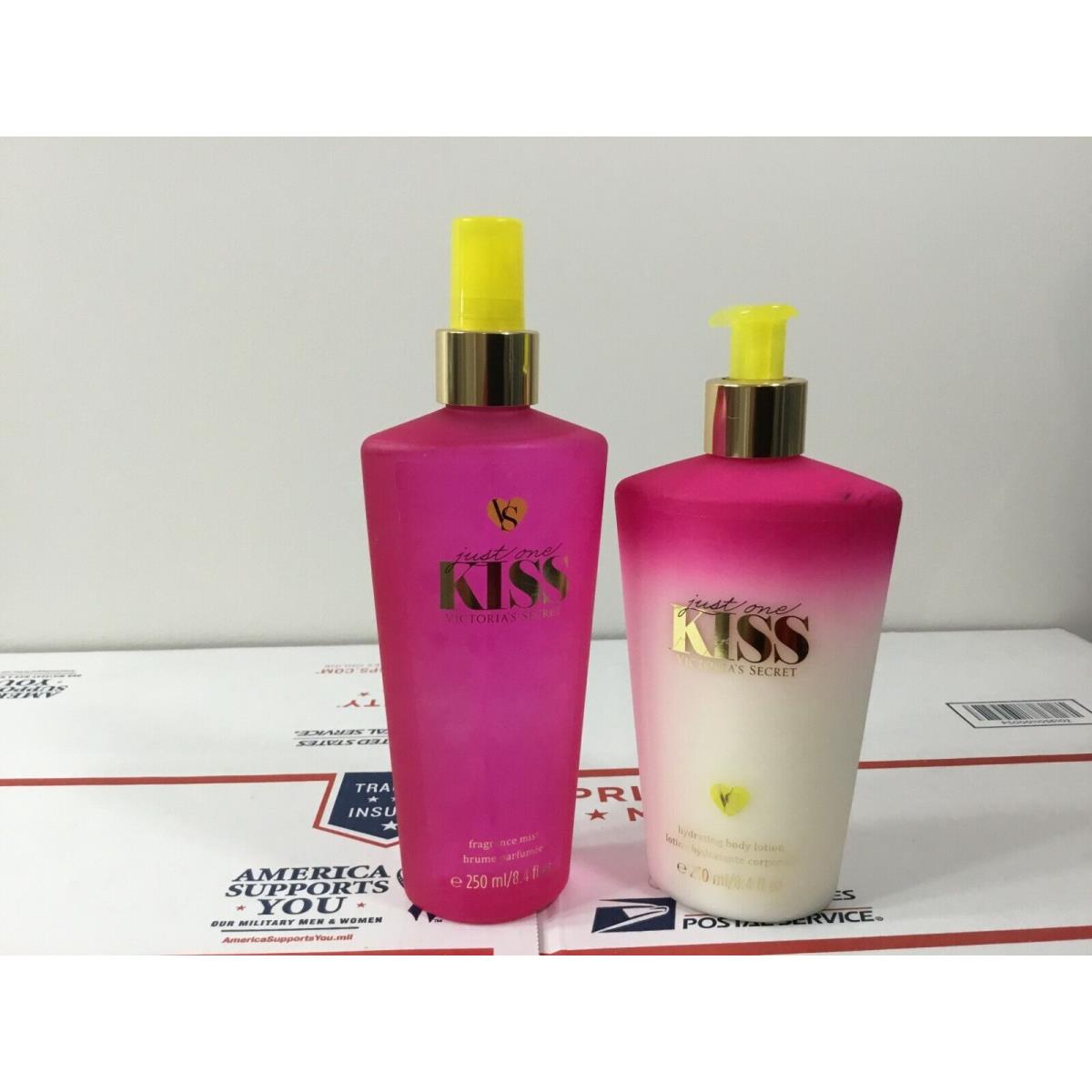 Victoria`s Secret Fragrance Body Mist Spray and Body Lotion Set - Pick 1 Just One Kiss