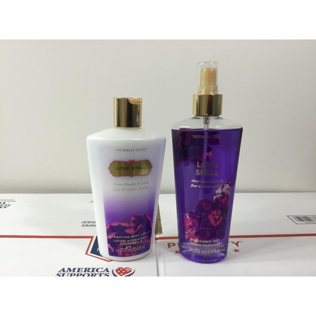 Victoria`s Secret Fragrance Body Mist Spray and Body Lotion Set - Pick 1 Love Spell