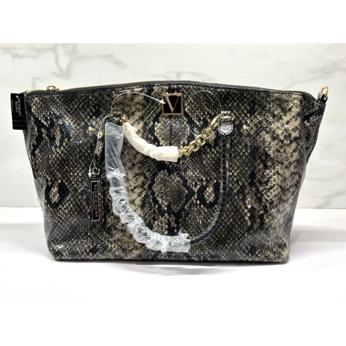 Victoria`s Secret Python Multicolor Crossbody Satchel Bag Travel Gold Hardware