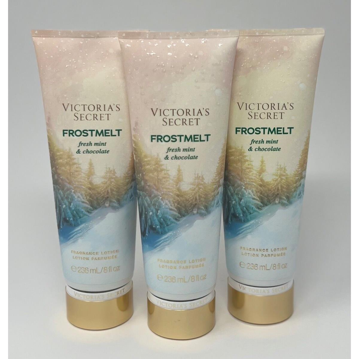 3 Victoria`s Secret Frostmelt Fresh Mint Chocolate Fragrance Lotion Body Cream