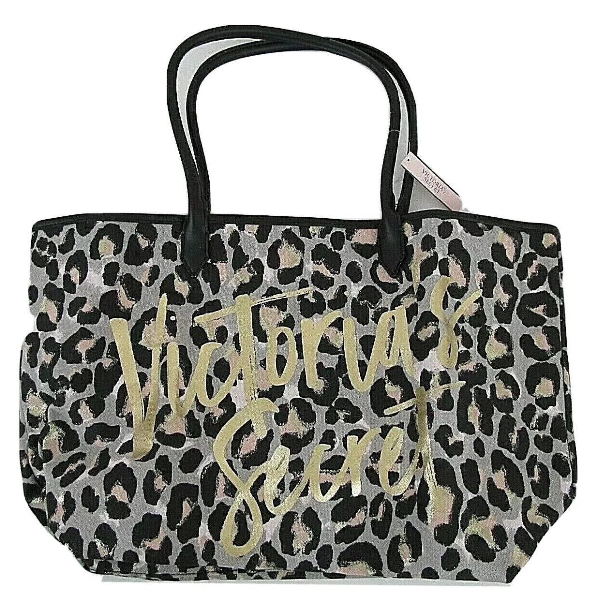 Victoria`s Secret Large Animal Print Tote 2 Handle Logo Open Int Slip Pocket