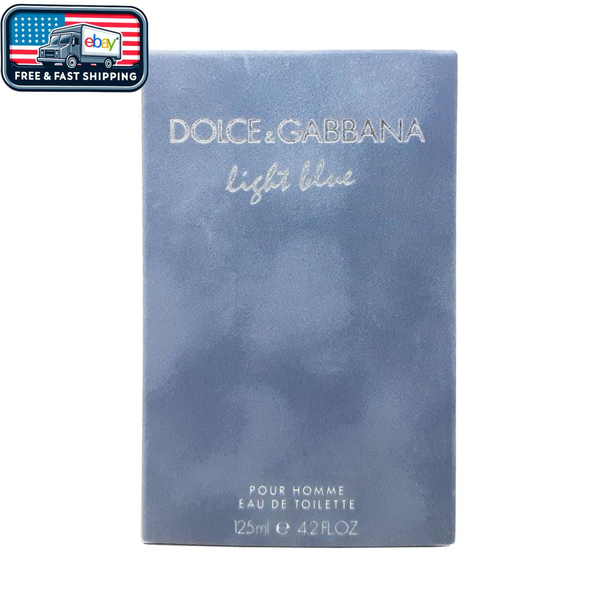 Dolce Gabbana Light Blue Eau De Toilette For Men 4.2Oz Spray Fresh Scent