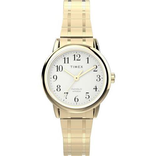 Timex Women`s Easy Reader 25mm Watch - Gold-tone Expansion Band White Dial