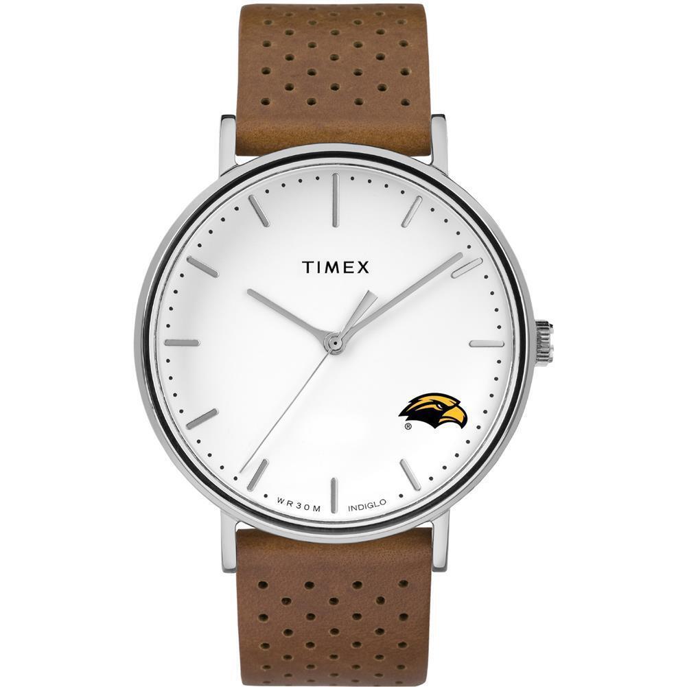 Womens Timex Southern Miss Usm Watch Bright Whites Leather