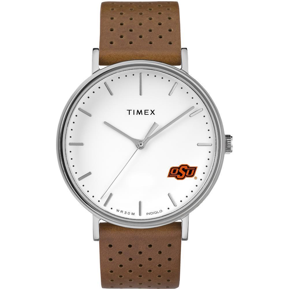 Womens Timex Oklahoma State University Watch Bright Whites Leather