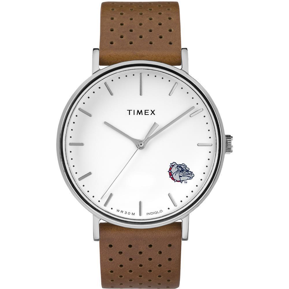 Womens Timex Gonzaga University Bulldogs Watch Bright Whites Leather