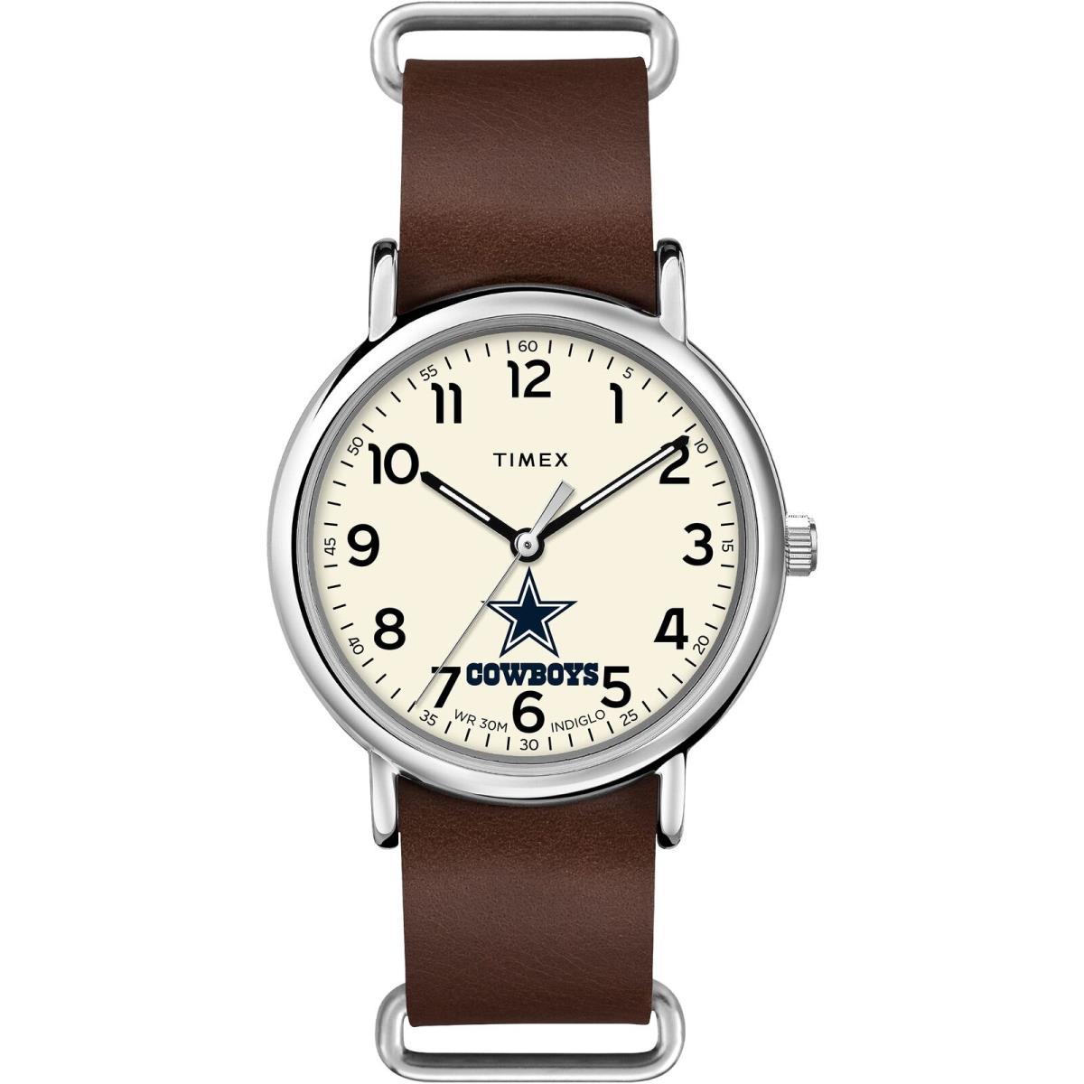 Timex Men`s Nfl Weekender 40mm Quartz Leather Strap