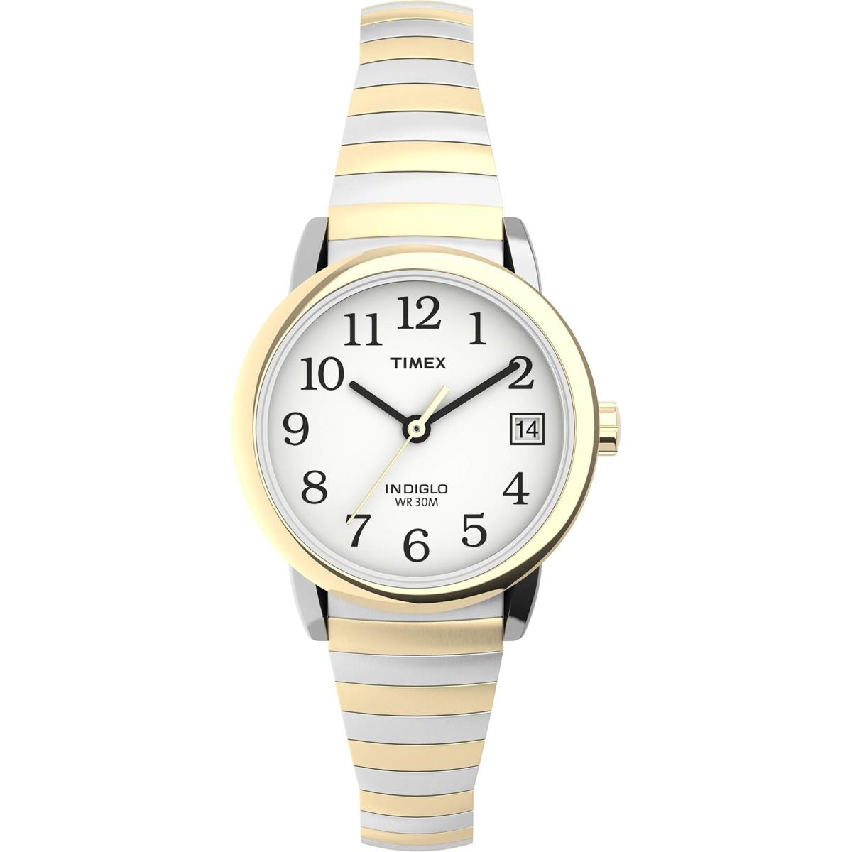 Timex Women`s Easy Reader 25mm Watch Two-tone Case White Dial with Tapered