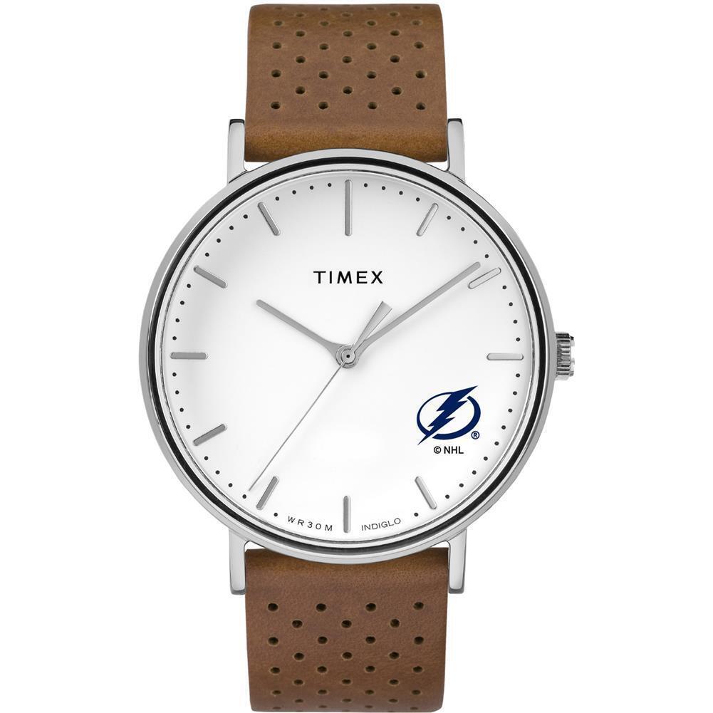 Womens Timex Tampa Bay Lightning Watch Bright Whites Leather