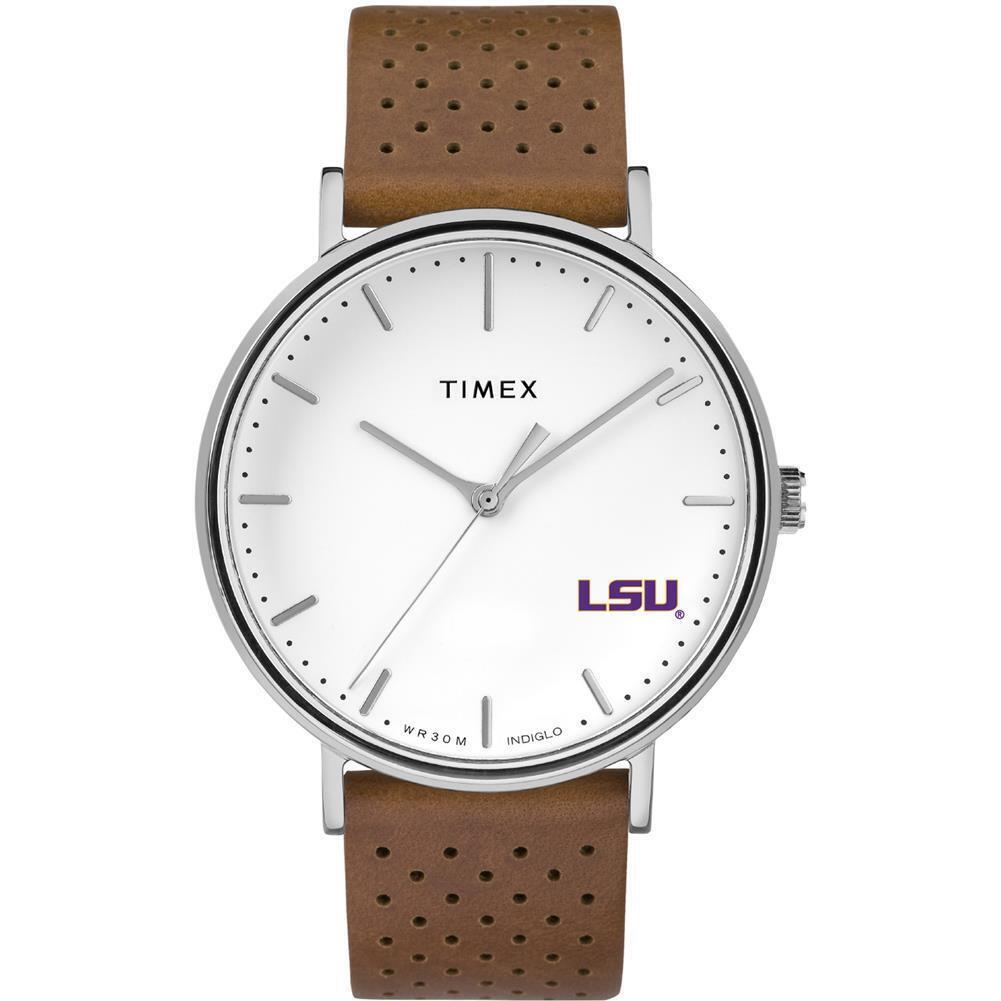 Womens Timex Lsu Tigers Louisiana State Watch Bright Whites Leather