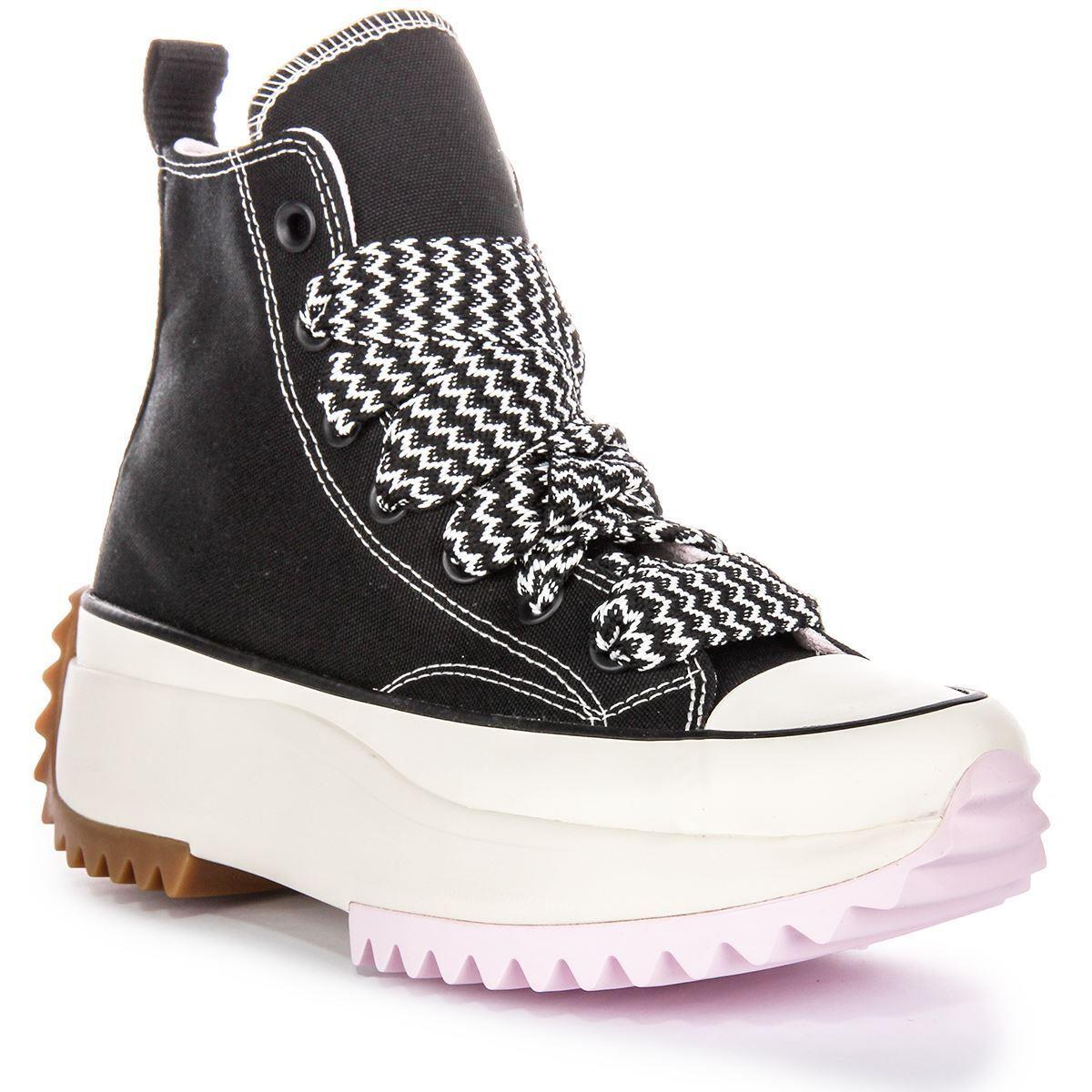 Converse A10435C Run Star Hike Hi Womens Sneakers Black Pink Size 3 - 12