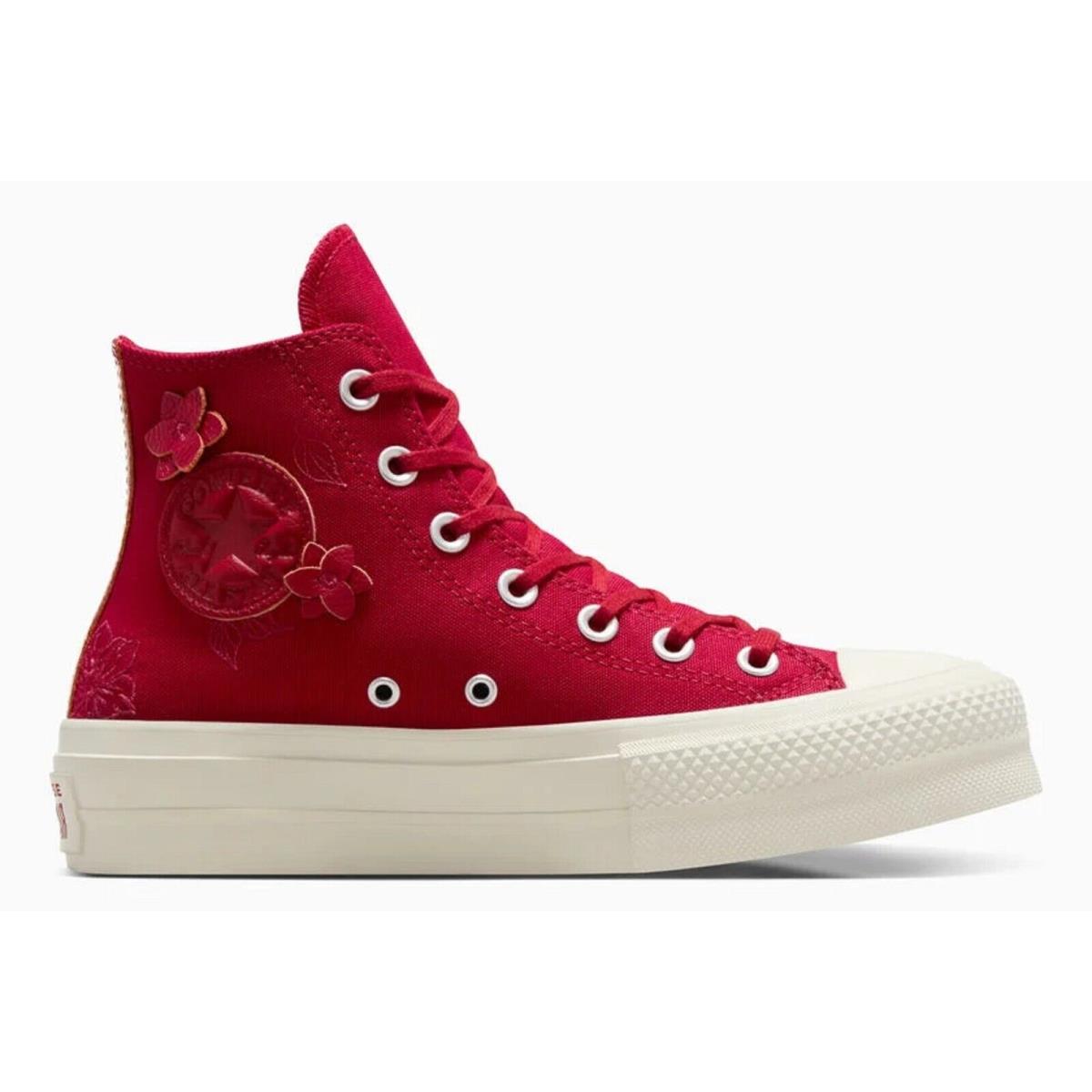 Converse Women`s Chuck Taylor All Star Lift 3D Florals Limited Edition Ortholite Red