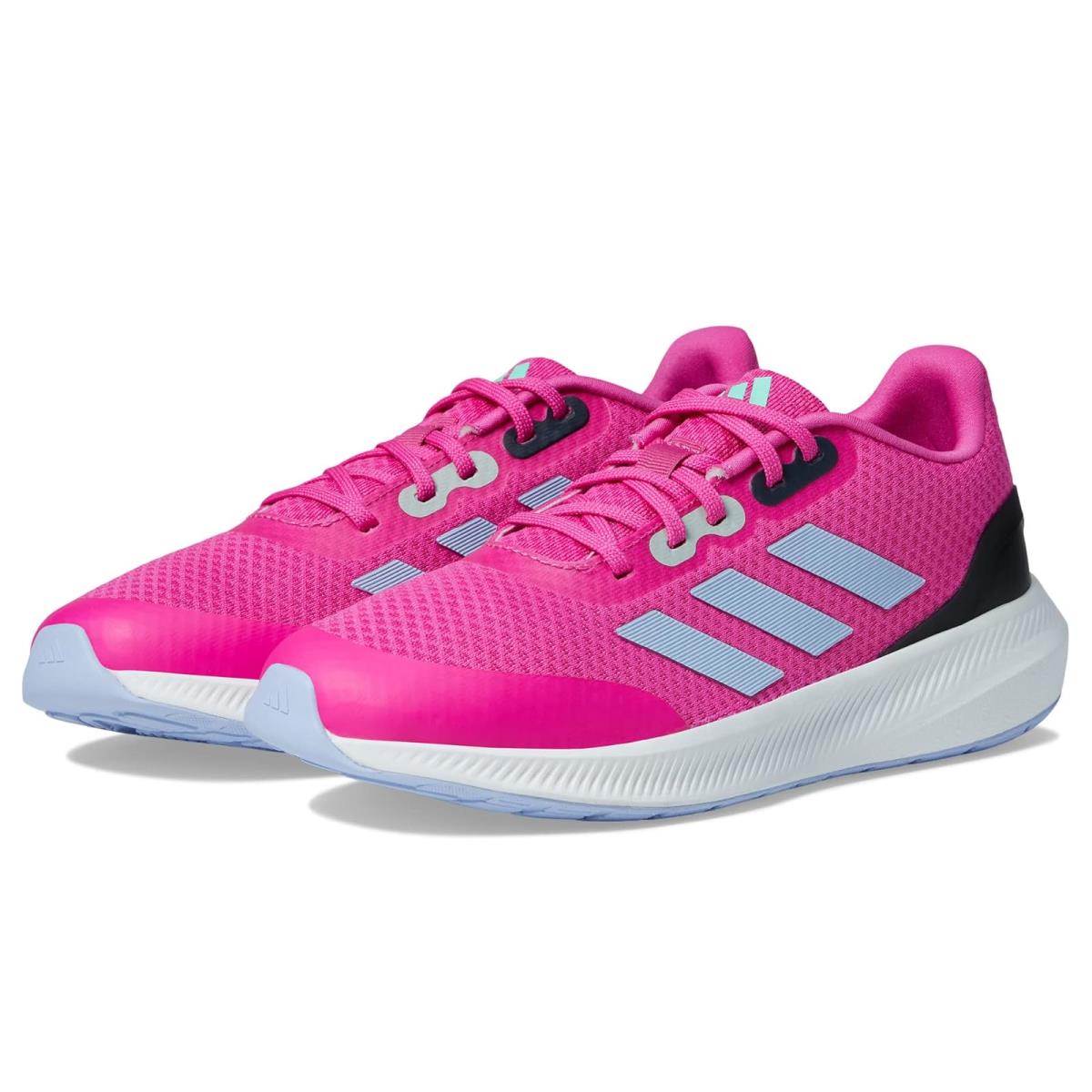 Girl`s Shoes Adidas Kids Run Falcon 3.0 Little Kid/big Kid - Lucid Fuchsia/Blue Dawn/Black