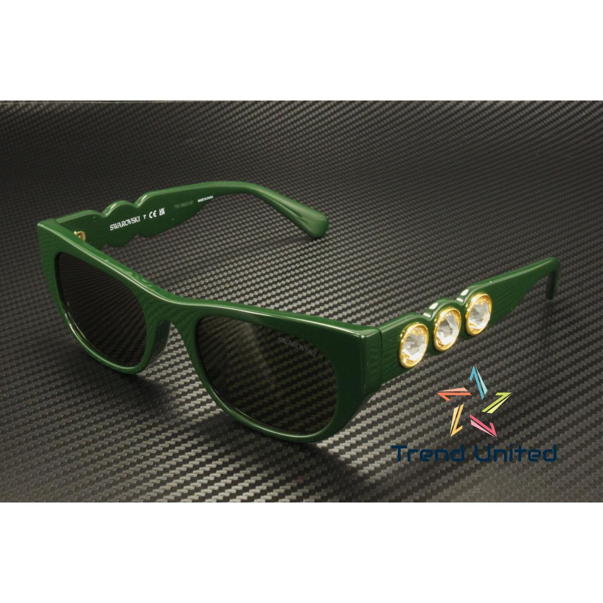 Swarovski SK6022F 102671 Dark Green Dark Green 53 mm Women`s Sunglasses