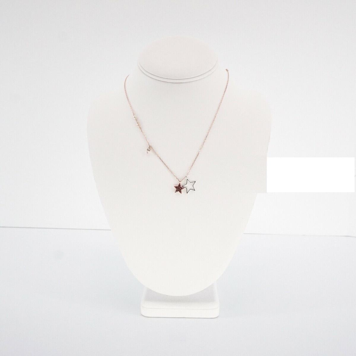 Swarovski 5483031 Duo Star Pendant Necklace Red Silver Rose Gold Plated