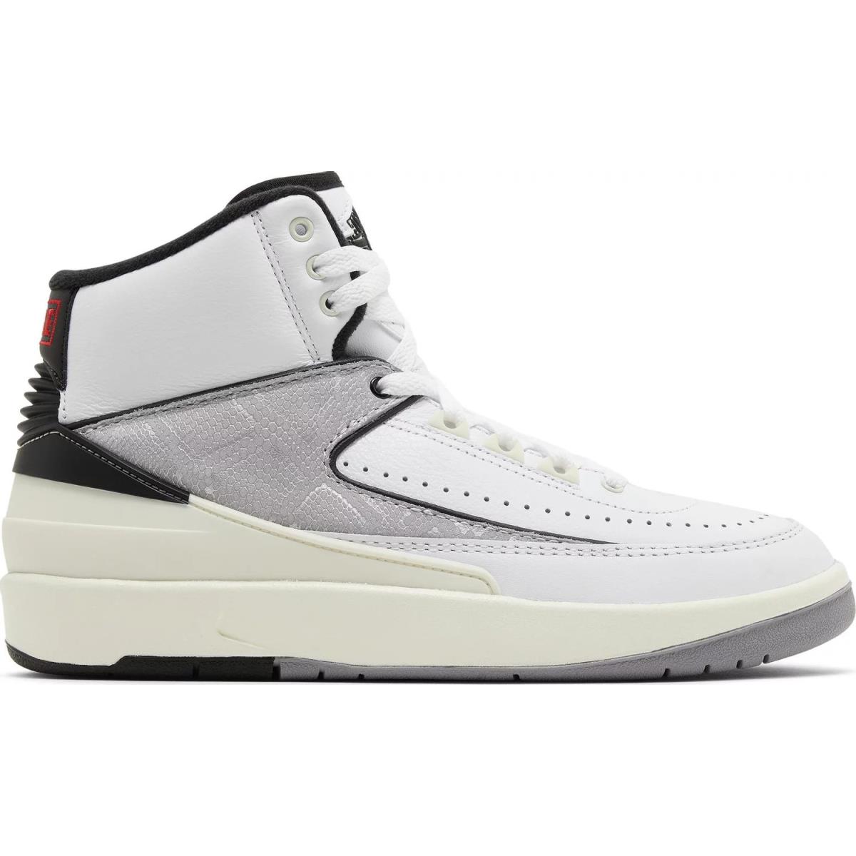 Nike Air Jordan 2 Retro Python White Fire Red Black DQ8562-102 6.5Y Women`s 8