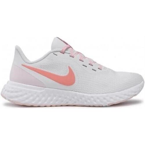 Nike Women`s Revolution 5 Running Shoes Summit White Crimson Bliss Size 10.5 - White