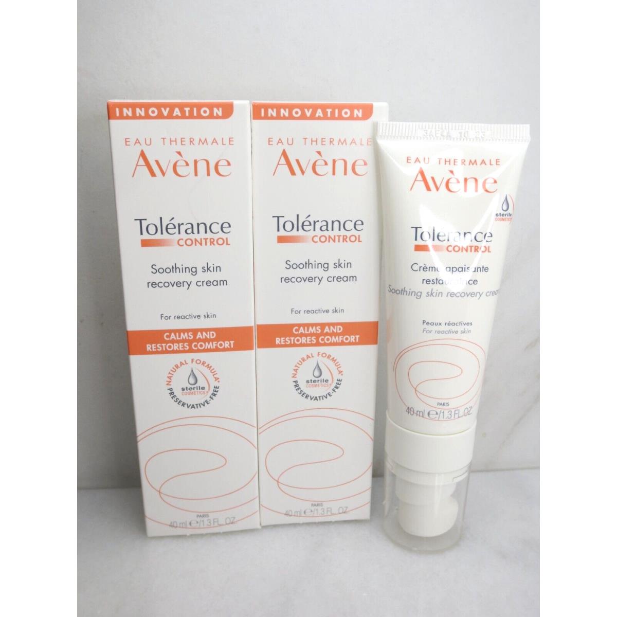 Avene Tolerance Control Soothing Skin Recovery Cream 1.3 OZ 2PCS Exp: 10/26