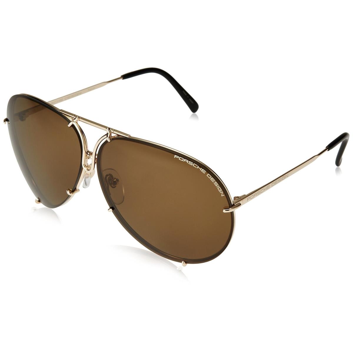 Porsche Design Sunglasses P8478 A 69mm Gold / Brown + Blue Light Mirror