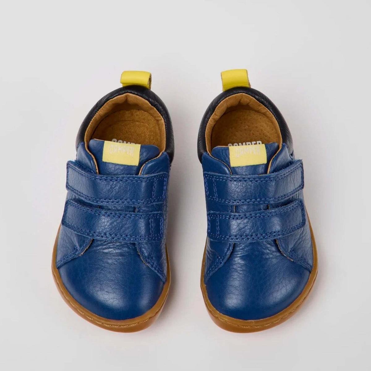 Camper Kids Baby Peu Navy Blue Leather Sneakers Shoes