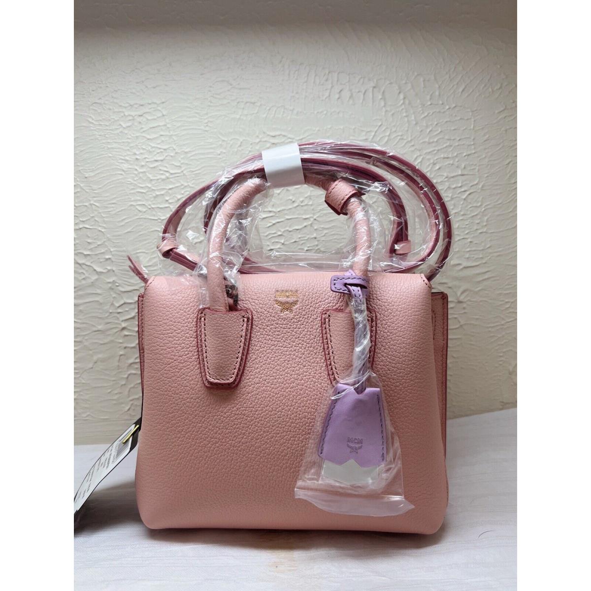 Mcm Milla Small Tote Bag Pink Flush Leather