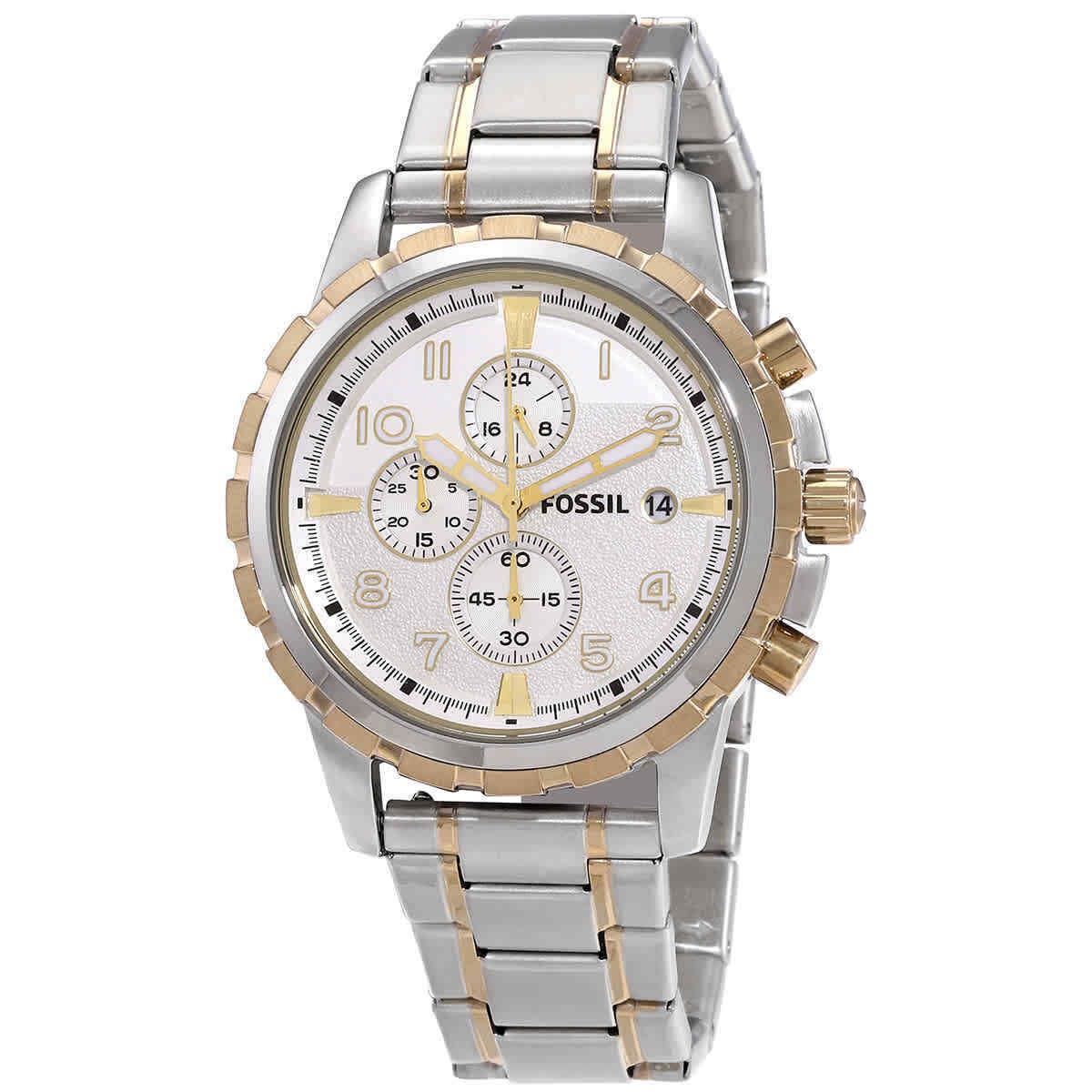 Fossil Dean Chronograph Quartz Silver Dial Men`s Watch FS4795IE