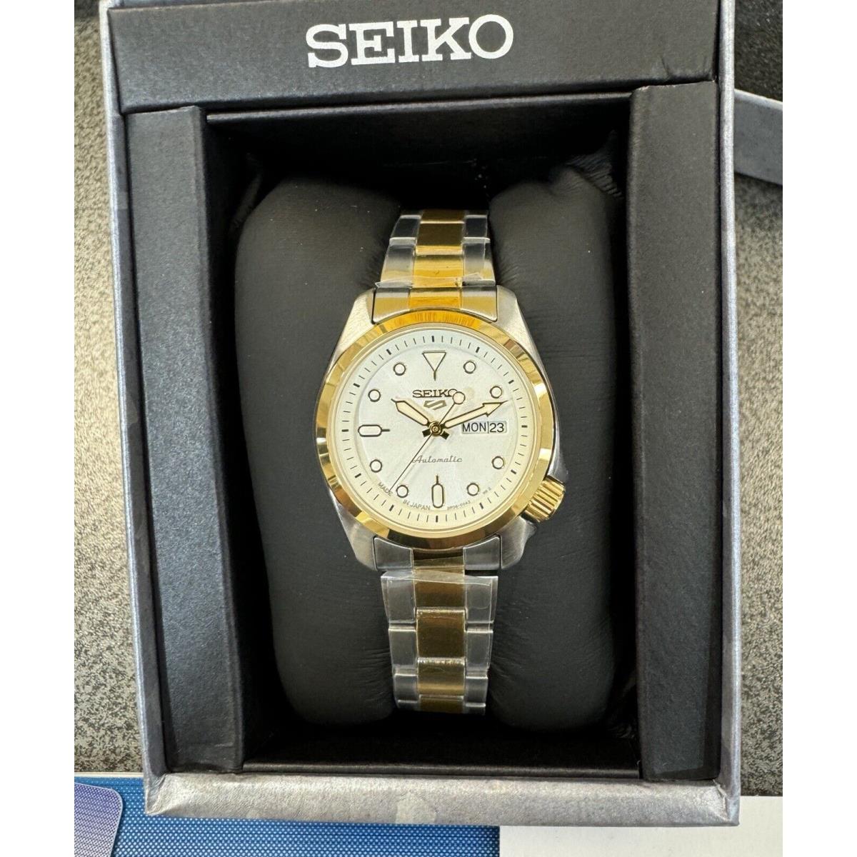 Seiko Women`s 5 Sports Automatic Two-tone Steel Watch SRE004 Made In Japan