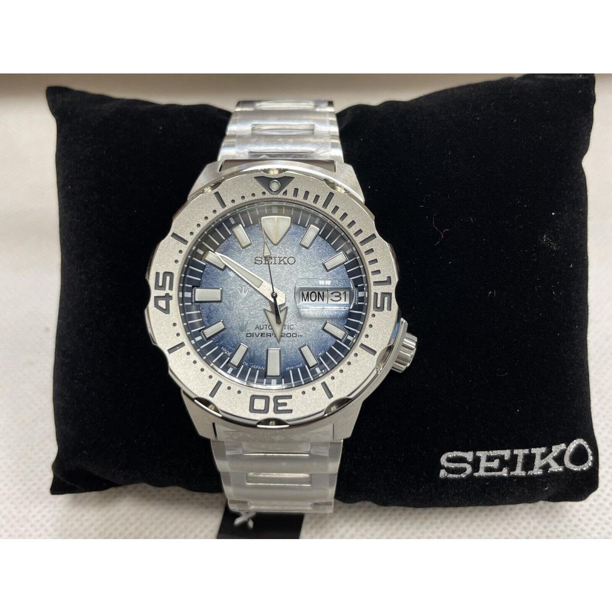 Seiko Men`s Automatic Prospex Monster White-blue -dial Watch SRPG57 Japan