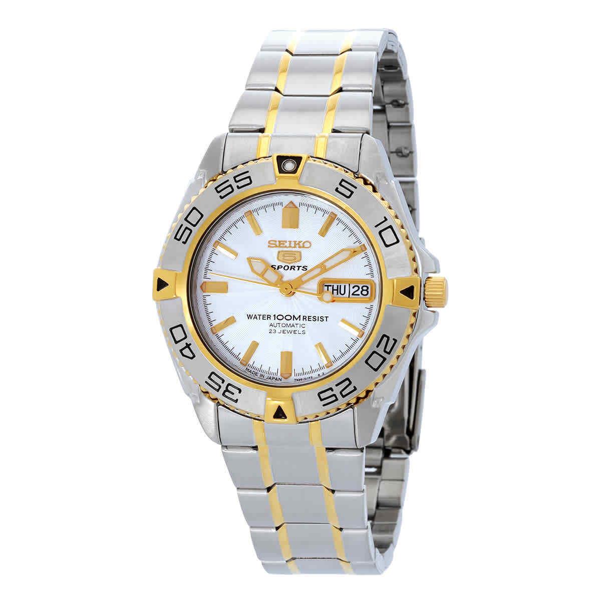 Seiko 5 Sports Automatic White Dial Men`s Watch SNZB24