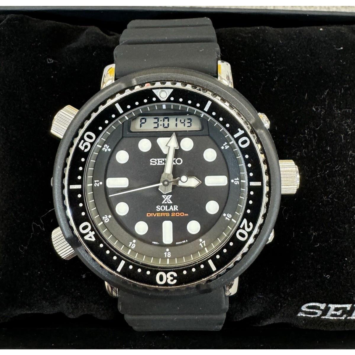 Seiko Arnie SNJ025 Hybrid Prospex Analog Digital 48mm Solar Diver Watch 200M