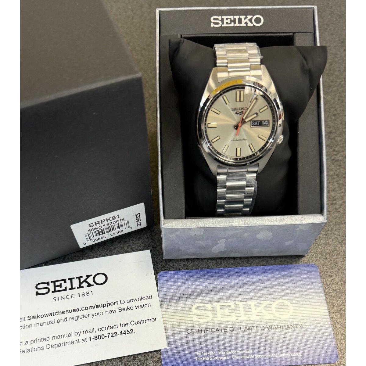 Seiko 5 Sports Automatic Snxs Series Classic Ivory Dial Watch SRPK91 Japan