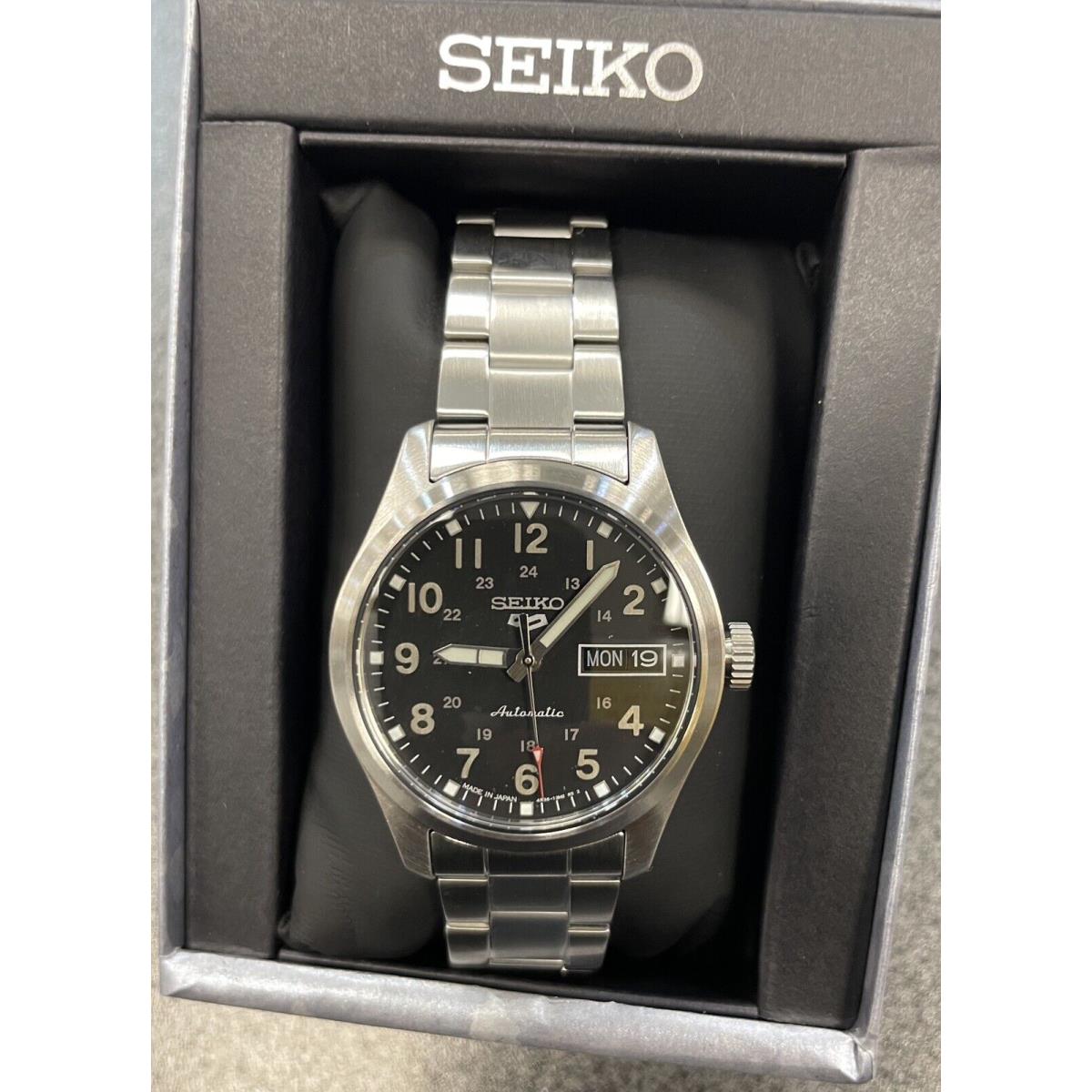 Seiko 5 Sport Automatic Black Dial Mid-size Steel Watch SRPJ81 Made in Japan