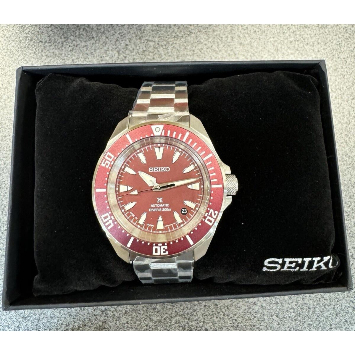 Seiko Prospex Sea Samurai Diver Red Dial Stainless Steel Watch SRPL11 Japan