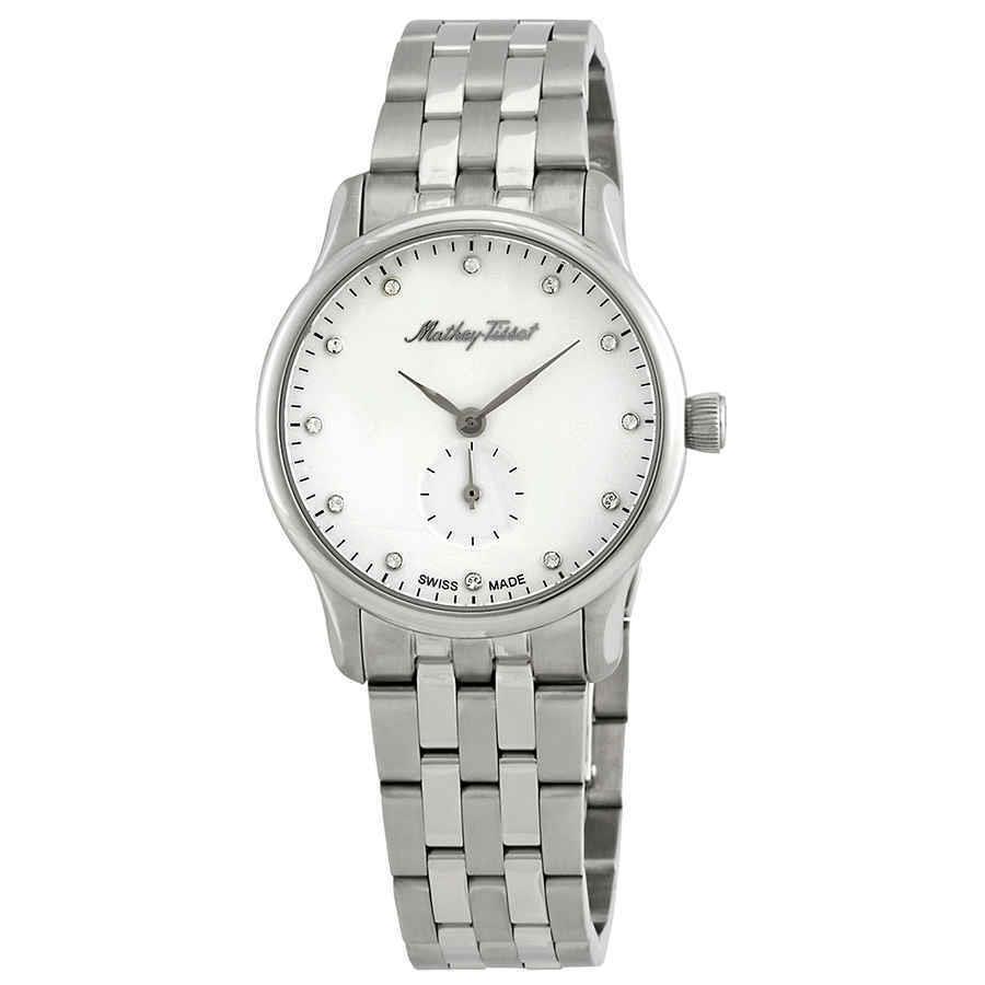 Mathey-tissot Edmond Metal Crystal White Dial Ladies Watch D1886MAI - Dial: White, Band: Silver-tone, Bezel: Silver-tone