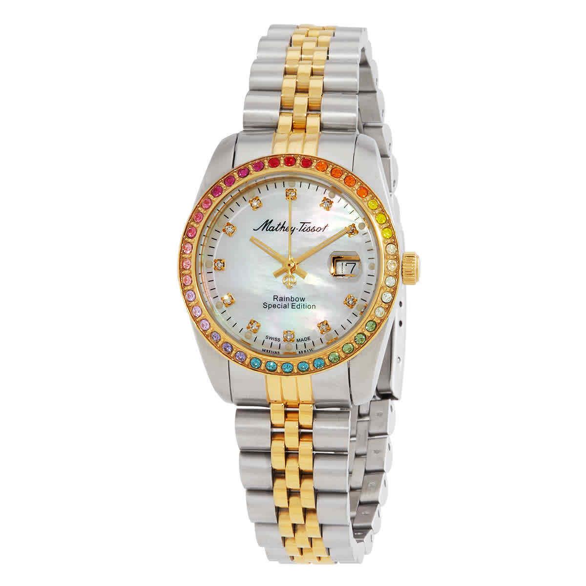 Mathey-tissot Mathy Rainbow Quartz White Dial Ladies Watch D809BQYI