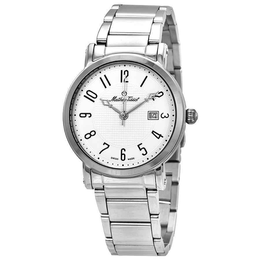 Mathey-tissot City White Dial Men`s Watch H611251MAG - Dial: White, Band: Silver-tone, Bezel: Silver-tone