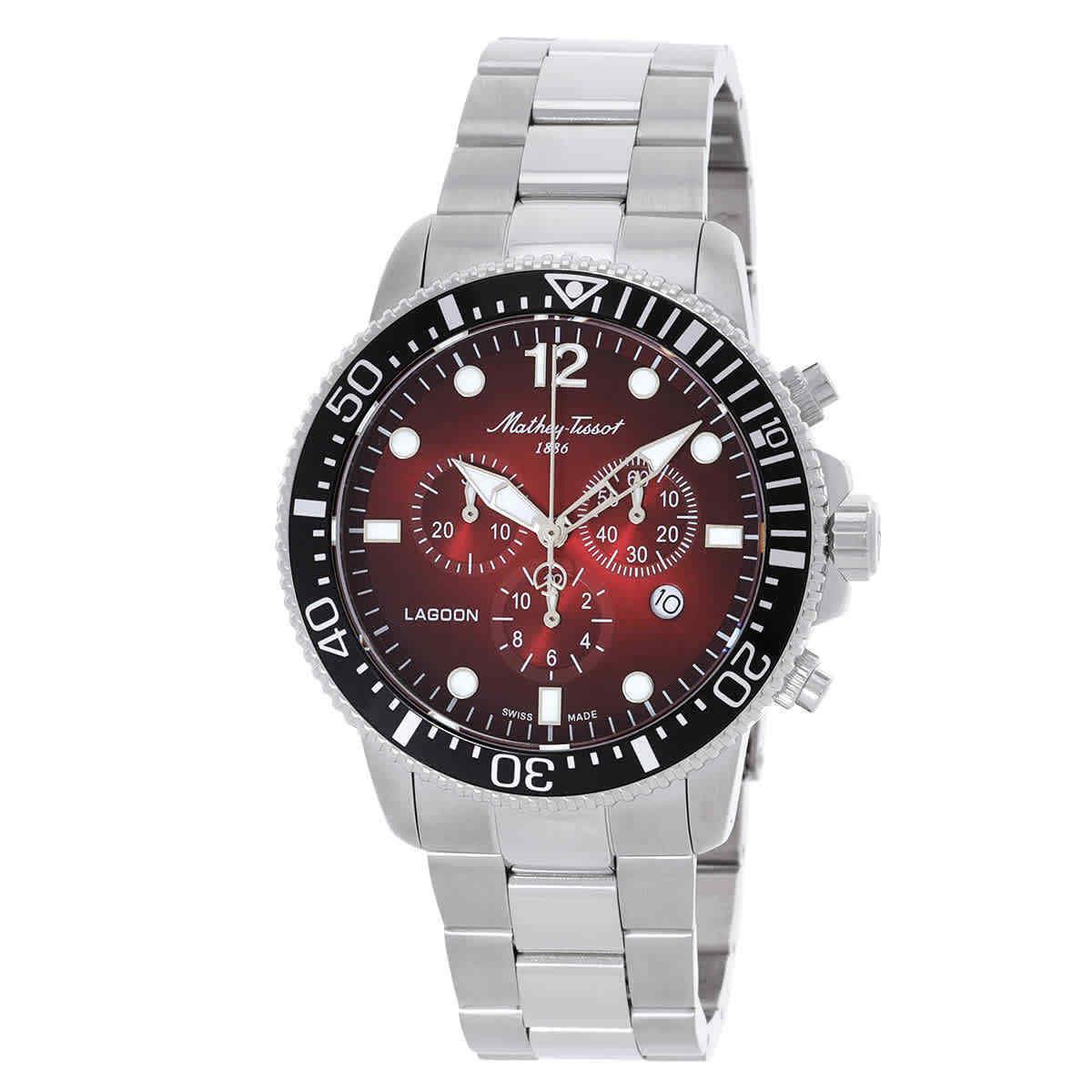 Mathey-tissot Lagoon Chronograph Quartz Red Dial Men`s Watch H123CHAR