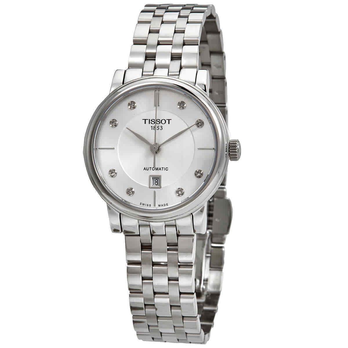 Tissot Carson Premium Automatic Diamond White Dial Ladies Watch