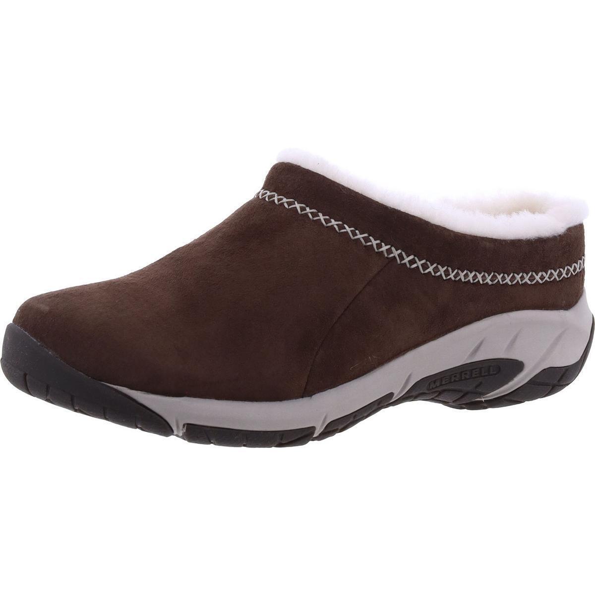 Merrell Womens Encore Ice 4 Brown Suede Slipper Shoes 9.5 Wide C D W Bhfo 9074