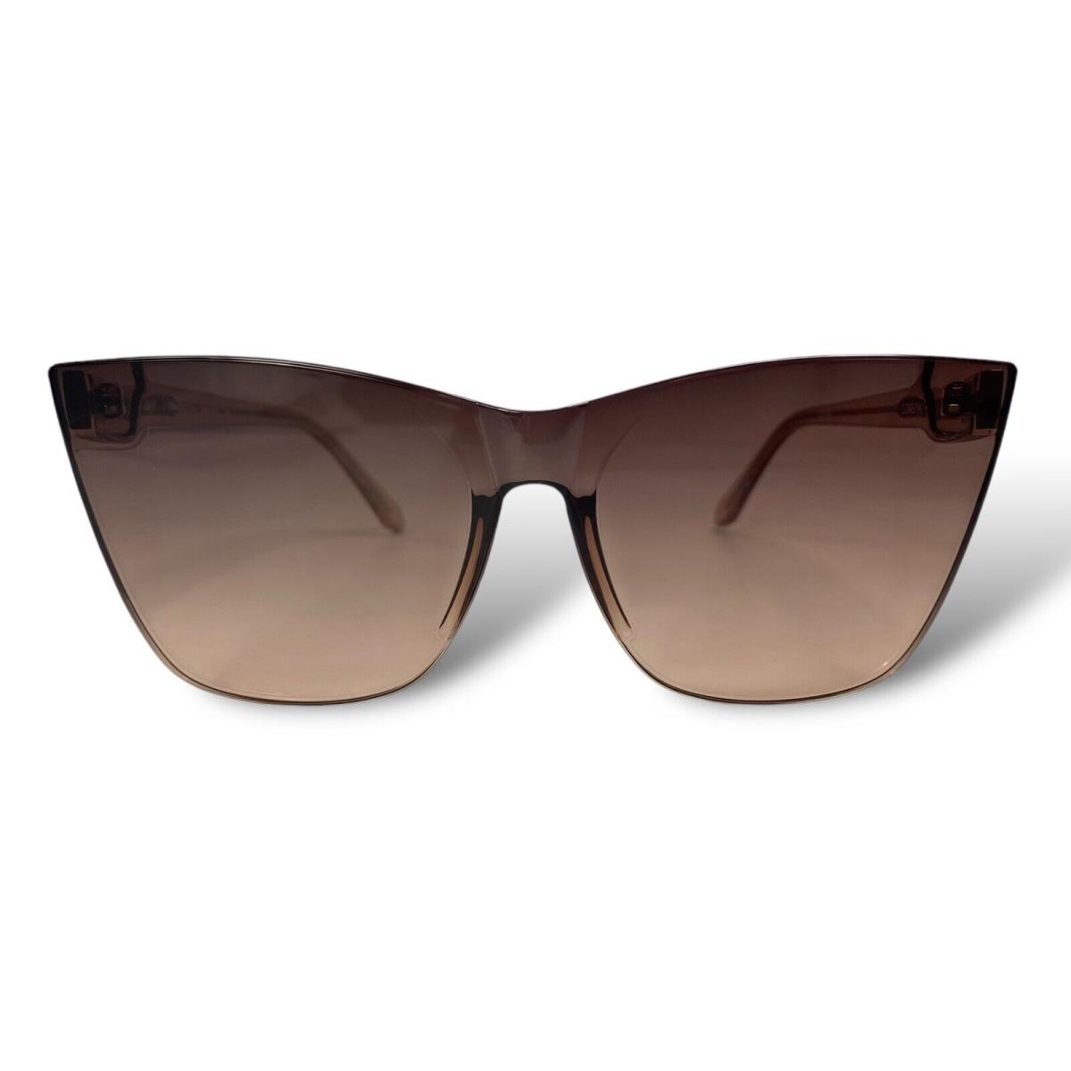 Quay Mirror Frameless Come Thru Cat Eye Sunglasses Sunnies Mirror Doe Brown Fawn