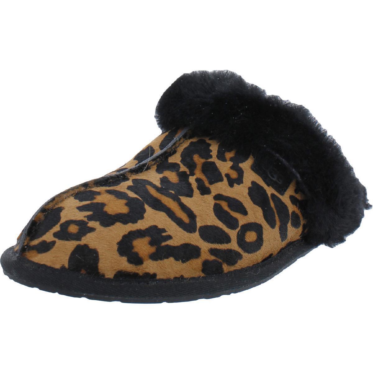 Ugg Womens Scuffette II Brown Cozy Slide Slippers Shoes 8 Medium B M Bhfo 3066 - Butterscotch/Leopard