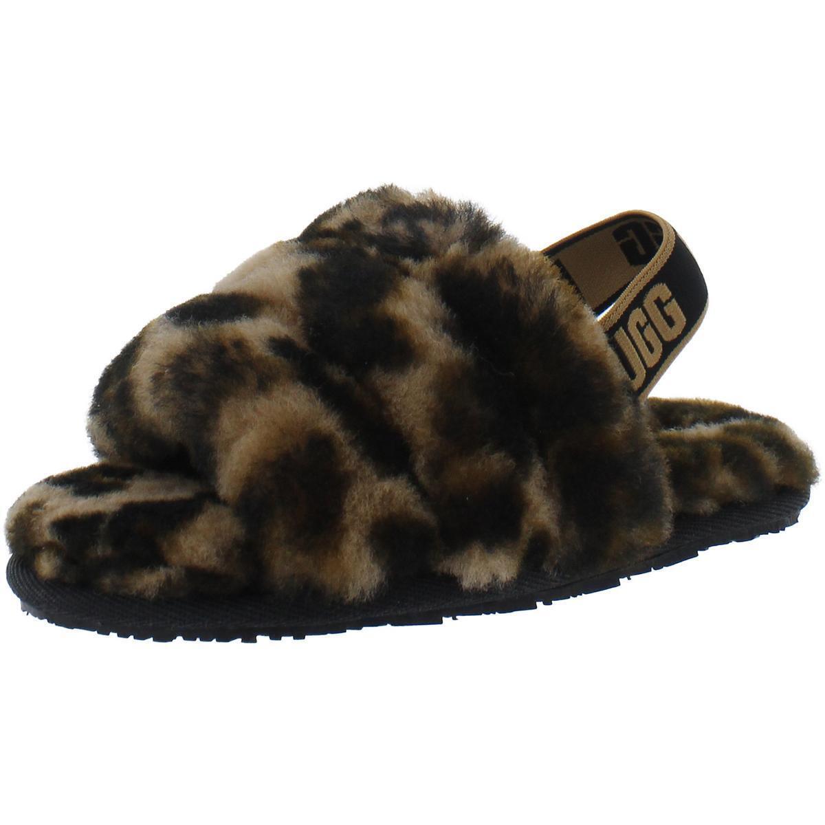 Ugg Girls Fluff Yeah Brown Slide Slippers 10 Medium B M Toddler Bhfo 7987