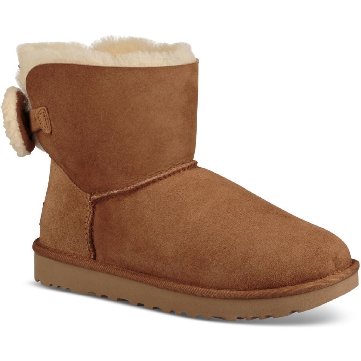 Ugg Womens Arielle Tan Suede Warm Shearling Boots Shoes 6 Medium B M Bhfo 3196 - Chestnut