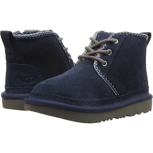 Ugg Kids US 13 Neumel II Tasman Navy Lace Up Sneaker Sheepskin Bootie