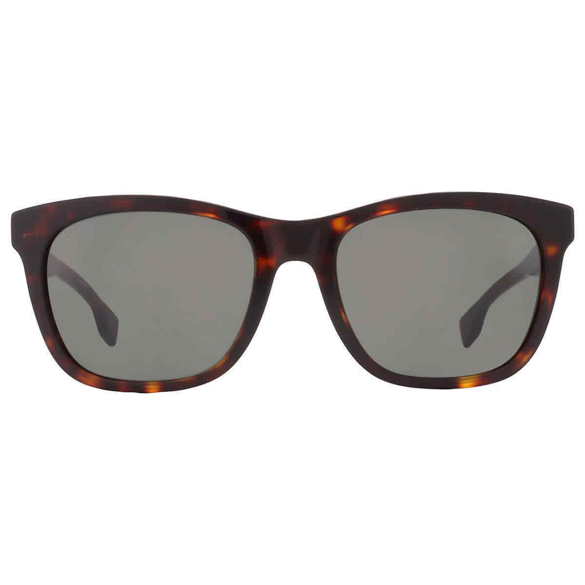 Hugo Boss Green Square Men`s Sunglasses Boss 1555/O/F/S 0086/QT 56 - Frame: Brown, Lens: Green